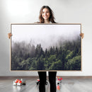 Misty Forest Wall Art Canvas Print – Foggy Pines Pine Valley