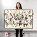 Running Horses Wall Art Canvas Print – Framed Galloping Herd