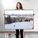 Snowy Mountain Wall Art Canvas Print – Framed Ski Slope
