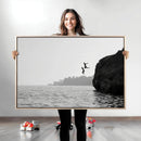 Jumping Wall Art Canvas Print – Framed Coastal Ocean Scene