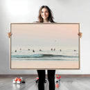 Pastel Ocean Wall Art Canvas Print – Framed Soft Sunset Calm by MyGreatCanvas | Canvas Wall Art Prints | Photo Prints & Wall Decor