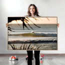 Sunset Surf Wall Art Canvas Print – Framed Golden Hour Waves