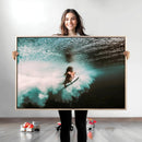 Vibrant Aquatic Motion Wall Art Canvas Print – Framed