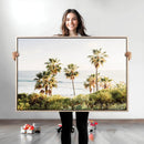 California Coast Palm Trees Wall Art Canvas Print – Framed