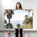 Coastal Palm Trees Wall Art Canvas Print – Framed Ocean