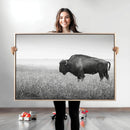 Bison in Prairie Wall Art Canvas Print – Framed Rustic by MyGreatCanvas | Canvas Wall Art Prints | Photo Prints & Wall Decor