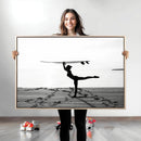 Yoga Surf Wall Art Canvas Print – Framed Black White Shore by MyGreatCanvas | Canvas Wall Art Prints | Photo Prints & Wall Decor