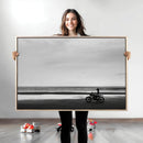 Motorcycle Beach Wall Art Canvas Print – Framed Vintage by MyGreatCanvas | Canvas Wall Art Prints | Photo Prints & Wall Decor