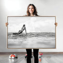 Black White Surfing Wall Art Canvas Print – Framed Ocean by MyGreatCanvas | Canvas Wall Art Prints | Photo Prints & Wall Decor