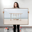 Beach Swing Wall Art Canvas Print – Framed Quiet Beach Art by MyGreatCanvas | Canvas Wall Art Prints | Photo Prints & Wall Decor