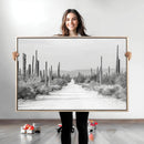Winter Wall Art Canvas Print – Framed Cactus Path Art by MyGreatCanvas | Canvas Wall Art Prints | Photo Prints & Wall Decor