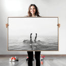Black White Ocean Wall Art Canvas Print – Framed Monochrome by MyGreatCanvas | Canvas Wall Art Prints | Photo Prints & Wall Decor