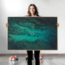 Ocean Surf Wall Art Canvas Print – Framed Vibrant Blue by MyGreatCanvas | Canvas Wall Art Prints | Photo Prints & Wall Decor