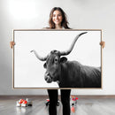 Texas Longhorn Wall Art Canvas Print – Framed Western Cow by MyGreatCanvas | Canvas Wall Art Prints | Photo Prints & Wall Decor