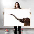 Texas Longhorn Wall Art Canvas Print – Framed Minimalist Cow by MyGreatCanvas | Canvas Wall Art Prints | Photo Prints & Wall Decor
