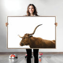 Longhorn Cow Wall Art Canvas Print – Framed Rustic Animal by MyGreatCanvas | Canvas Wall Art Prints | Photo Prints & Wall Decor