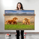 Longhorn Wall Art Canvas Print – Framed Cozy Ranch Vibes by MyGreatCanvas | Canvas Wall Art Prints | Photo Prints & Wall Decor