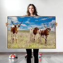 Texas Longhorn Wall Art Canvas Print – Framed Western Decor by MyGreatCanvas | Canvas Wall Art Prints | Photo Prints & Wall Decor