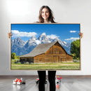 Mountain Barn Scene Wall Art Canvas Print – Framed Rustic by MyGreatCanvas | Canvas Wall Art Prints | Photo Prints & Wall Decor