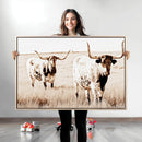 Rustic Cow Scene Wall Art Canvas Print – Framed Farmhouse by MyGreatCanvas | Canvas Wall Art Prints | Photo Prints & Wall Decor