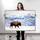 Bison Snow Wall Art Canvas Print – Framed Wildlife Scene by MyGreatCanvas | Canvas Wall Art Prints | Photo Prints & Wall Decor