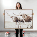 Longhorn Cow Decor Wall Art Canvas Print – Framed Rustic by MyGreatCanvas | Canvas Wall Art Prints | Photo Prints & Wall Decor