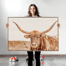 Longhorn Bull Decor Wall Art Canvas Print, Framed Western by MyGreatCanvas | Canvas Wall Art Prints | Photo Prints & Wall Decor