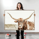 Texas Longhorn Bull Wall Art Canvas Print, Framed Rustic by MyGreatCanvas | Canvas Wall Art Prints | Photo Prints & Wall Decor
