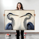 Blue Heron Pair Wall Art Canvas Print, Framed Coastal Bird by MyGreatCanvas | Canvas Wall Art Prints | Photo Prints & Wall Decor