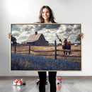 Texas Longhorn Wall Art Canvas Print – Framed Rustic Barn by MyGreatCanvas | Canvas Wall Art Prints | Photo Prints & Wall Decor