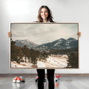 Mountain Landscape Wall Art Canvas Print – Framed Snowy by MyGreatCanvas | Canvas Wall Art Prints | Photo Prints & Wall Decor