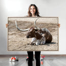 Texas Longhorn Wall Art Canvas Print – Framed Country Art by MyGreatCanvas | Canvas Wall Art Prints | Photo Prints & Wall Decor