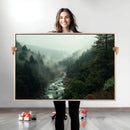 Misty Forest Wall Art Canvas Print – Framed Foggy River Art by MyGreatCanvas | Canvas Wall Art Prints | Photo Prints & Wall Decor