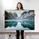 Mountain Lake Wall Art Canvas Print – Framed Winter by MyGreatCanvas | Canvas Wall Art Prints | Photo Prints & Wall Decor