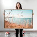 Coastal Grass Landscape Wall Art Canvas Print – Golden
