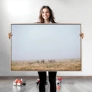 Foggy Plains Wall Art Canvas Print – Framed Horseback Riders