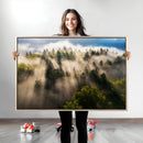 Tranquil Forest Scene Wall Art Canvas Print – Framed Moody