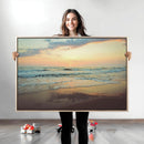 Sunset Seascape Wall Art Canvas Print – Framed Pastel Ocean
