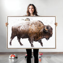 Snowy Buffalo Wall Art Canvas Print – Framed Wildlife by MyGreatCanvas | Canvas Wall Art Prints | Photo Prints & Wall Decor