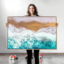 Aerial Beach Wall Art Canvas Print – Framed Ocean Waves by MyGreatCanvas | Canvas Wall Art Prints | Photo Prints & Wall Decor