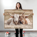 Couple Highland Cows Wall Art Canvas Print – Peaceful Meadow by MyGreatCanvas | Canvas Wall Art Prints | Photo Prints & Wall Decor