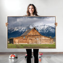 Rustic Wooden Barn Wall Art Canvas Print – Snowy Mountain by MyGreatCanvas | Canvas Wall Art Prints | Photo Prints & Wall Decor