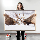 Dramatic Elk Antler Battle Wall Art Canvas Print – elk by MyGreatCanvas | Canvas Wall Art Prints | Photo Prints & Wall Decor