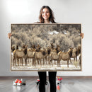Majestic Elk Herd Winter Canvas, Elk Herd Winter Landscape by MyGreatCanvas | Canvas Wall Art Prints | Photo Prints & Wall Decor