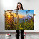 Forest Sunset Wall Art Canvas Print – Green Pines Sunset