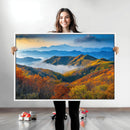 Autumn Mountains Wall Art Canvas Print – Foggy Peaks