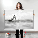 Black White Surfing Wall Art Canvas Print – Framed Ocean by MyGreatCanvas | Canvas Wall Art Prints | Photo Prints & Wall Decor