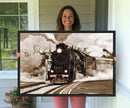 Black Steam Train Canvas Wall Art Print Steam Locomotive Art