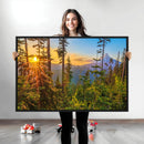 Forest Sunset Wall Art Canvas Print – Green Pines Sunset