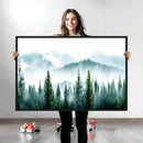 Pine Forest Wall Art Canvas Print – Misty Mountains Foggy by MyGreatCanvas | Canvas Wall Art Prints | Photo Prints & Wall Decor